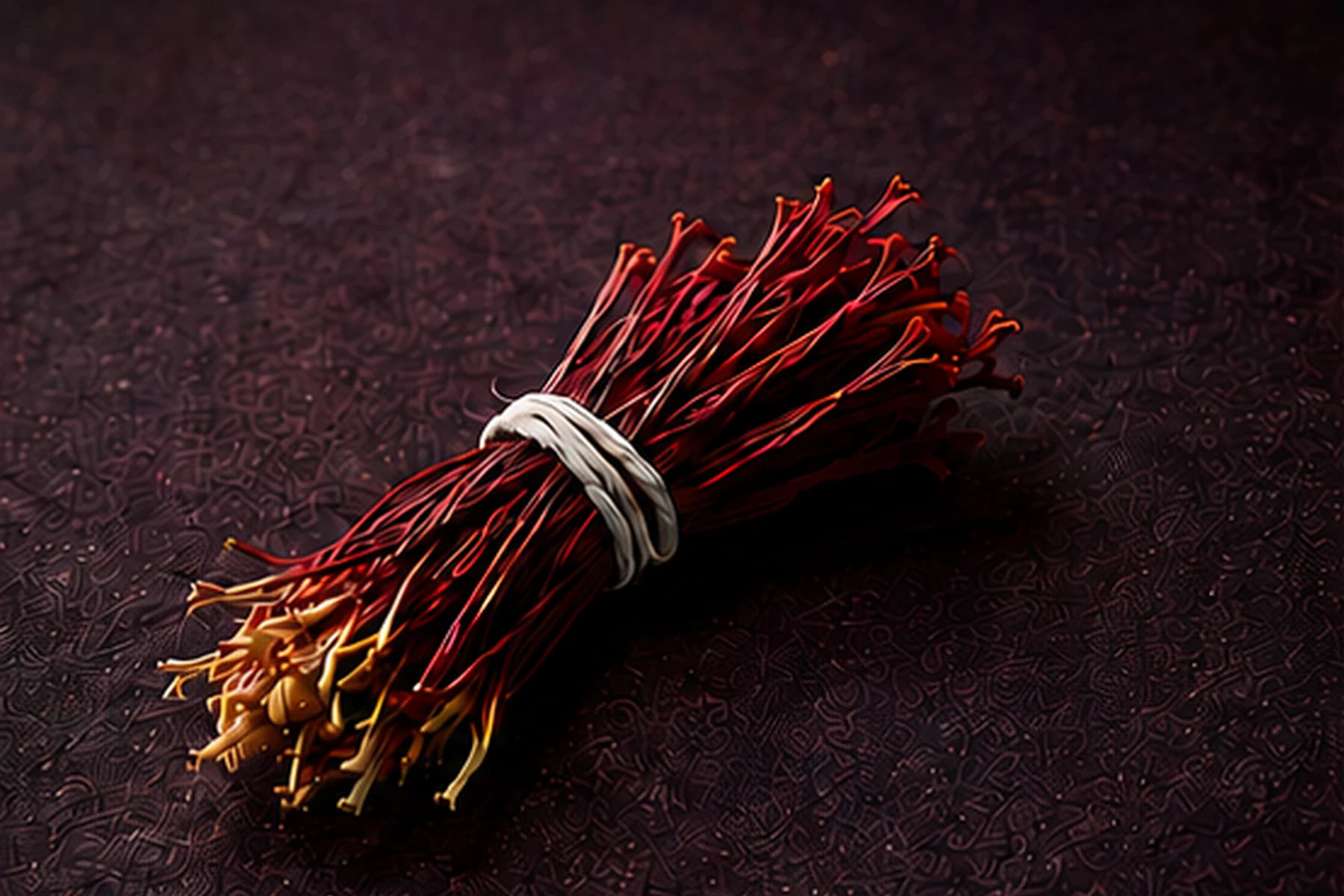 Traditional hand-bundled Gucchi saffron strands