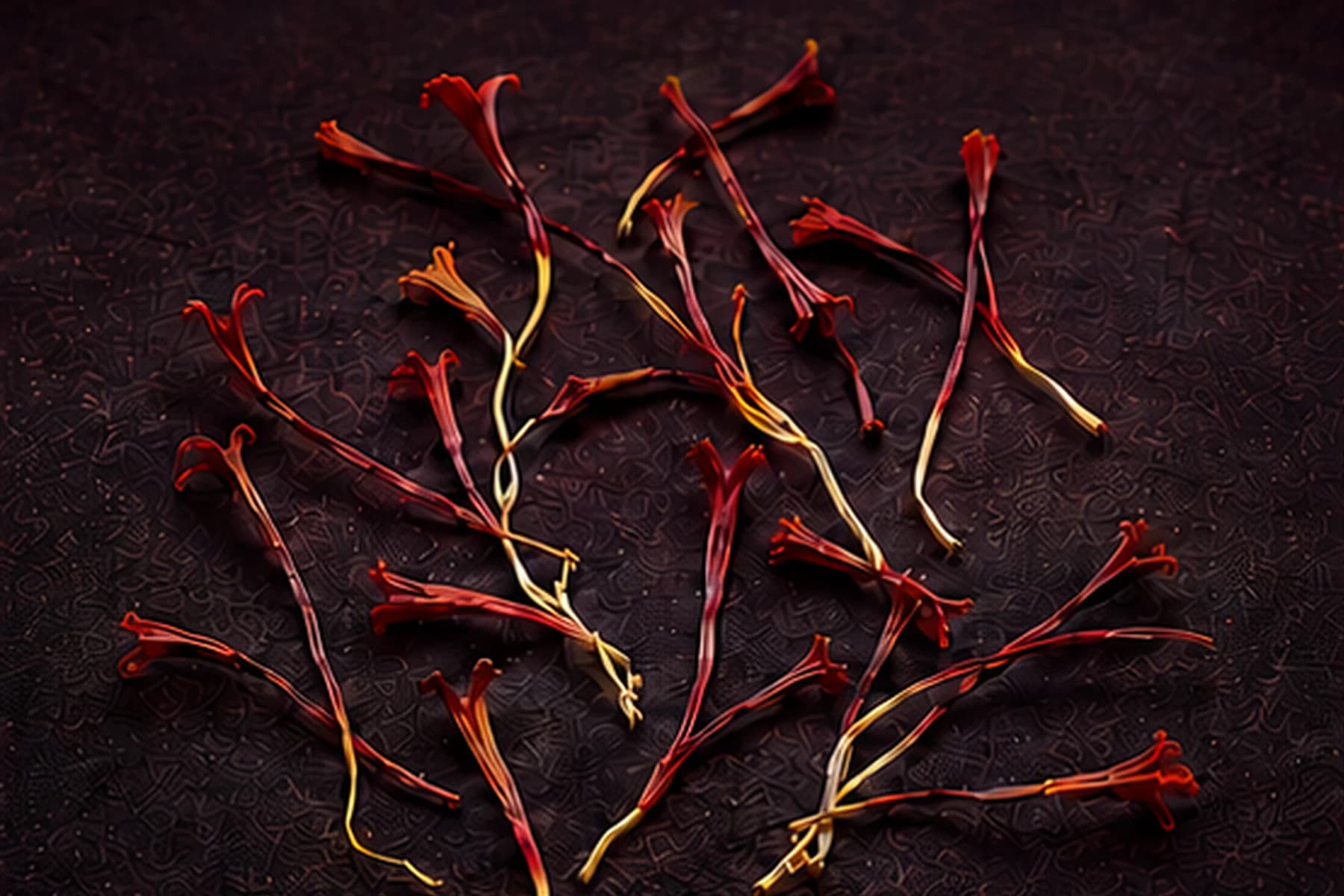 Lacha saffron strands retaining their pale golden styles